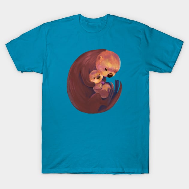 Sea Otter Mom T-Shirt by PamelooArt